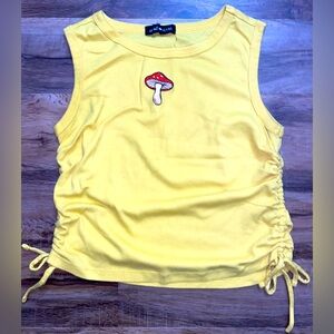 Social Scene Cutesy Mushroom Yellow Tank Top size XL